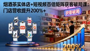 烟酒茶实体店+短视频百倍矩阵获客破局课：门店营收提升200%+-知识创作
