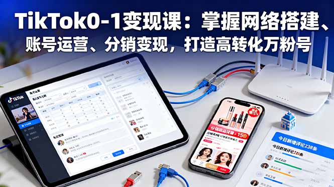 TikTok0-1变现课：掌握网络搭建、账号运营、分销变现，打造高转化万粉号-知识创作