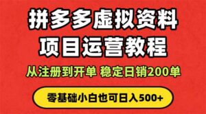 拼多多开店运营课程： 蓝海变现玩法，轻松实现睡后收入 零基础小白也可...-知识创作