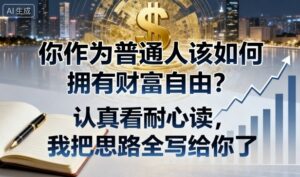 付费文章：你作为普通人该如何拥有财富自由？认真看耐心读，我把思路全写给你了-知识创作