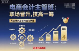 电商会计主管班，职场晋升，技高一筹-知识创作