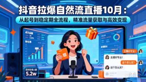 抖音拉爆自然流直播10月：从起号到稳定期全流程，精准流量获取与高效变现-知识创作