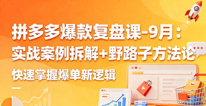 拼多多爆款复盘课-9月：实战案例拆解+野路子方法论，快速掌握爆单新逻辑-知识创作