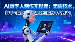 AI数字人制作实操课：无需技术，新手可操作，免费无限生成数字人技术！-知识创作