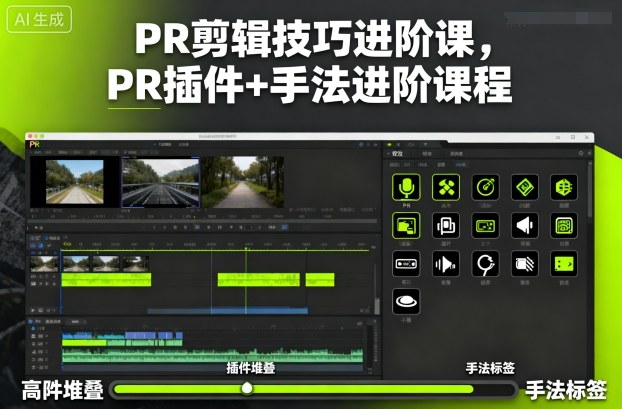 PR剪辑技巧进阶课，PR插件+手法进阶课程-知识创作