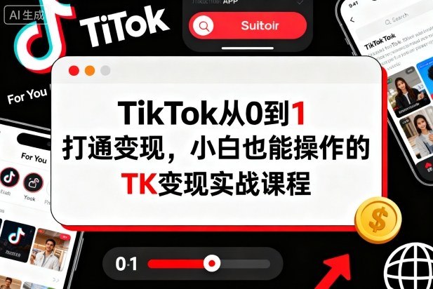 TikTok从0到1打通变现，小白也能操作的TK变现实战课程-知识创作