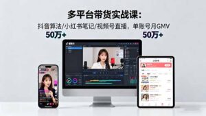 多平台带货实战课18.0：抖音算法/小红书笔记/视频号直播，单账号月GMV50w+-知识创作