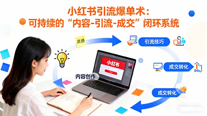 小红书引流爆单术：构建一套低成本 可持续的“内容-引流-成交”闭环系统-知识创作