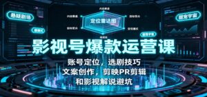 影视号爆款运营课：账号定位，选剧技巧，文案创作，剪映PR剪辑和影视解说避坑-知识创作