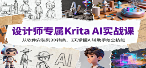 设计师专属Krita AI实战课：从软件安装到3D转换，3天掌握AI辅助手绘全技能-知识创作