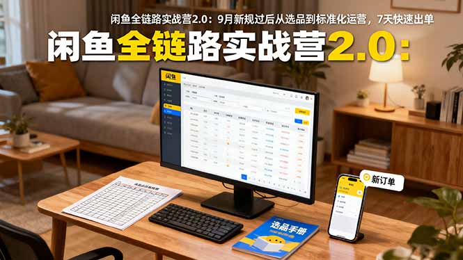 闲鱼全链路实战营2.0：9月新规过后从选品到标准化运营，7天快速出单-知识创作