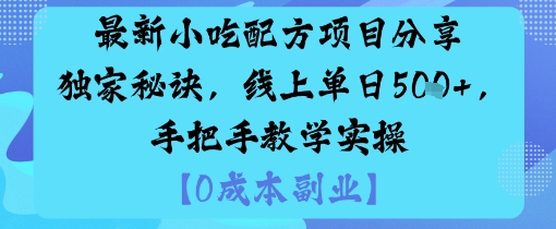 最新小吃配方项目分享独家秘诀，线上单日5张，手把手教学实操-知识创作