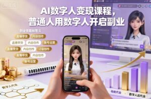 AI数字人变现课程，普通人用数字人开启副业-知识创作