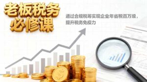 老板税务必修课，通过合规税筹实现企业年省税百万级，提升税务免疫力-知识创作