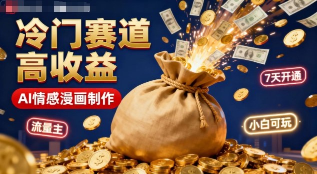 公众号冷门赛道，用AI做情感漫画，7天开通流量主，操作简单，小白可玩-知识创作