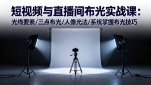 短视频与直播间布光实战课：光线要素/三点布光/人像光法/系统掌握布光技巧-知识创作