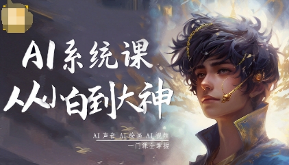 AI系统课程，从小白到大神系统学AI，AI声音-AI绘画-AI视频一门课全掌握-知识创作