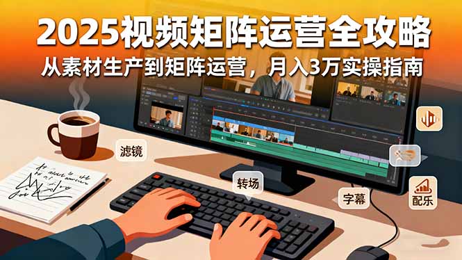 2025短视频矩阵运营全攻略：从素材生产到矩阵运营，月入3万实操指南-知识创作