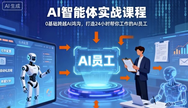 Ai智能体实战课程，0基础跨越Ai鸿沟，打造24小时帮你工作的Ai员工，打破常规，以实战定义Ai-知识创作