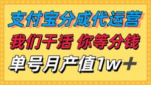 十月最强捡钱项目，支付宝分成代运营，我们干活，你等着分钱！单号月产...-知识创作