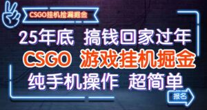 25年底搞钱回家过年，CSGO游戏挂机掘金，纯手机操作超简单-知识创作
