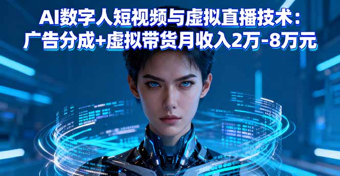 AI数字人短视频与虚拟直播技术：广告分成+虚拟带货月收入2万-8万元-知识创作