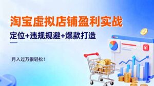 淘宝虚拟店铺盈利实战：定位+违规规避+爆款打造，月入过万很轻松！-知识创作