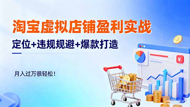 淘宝虚拟店铺盈利实战：定位+违规规避+爆款打造，月入过万很轻松！-知识创作