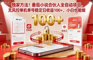 独家方法！番茄小说合伙人全自动挂G项目，无风控单机单号稳定日收益100+，小白也能做【揭秘】-知识创作