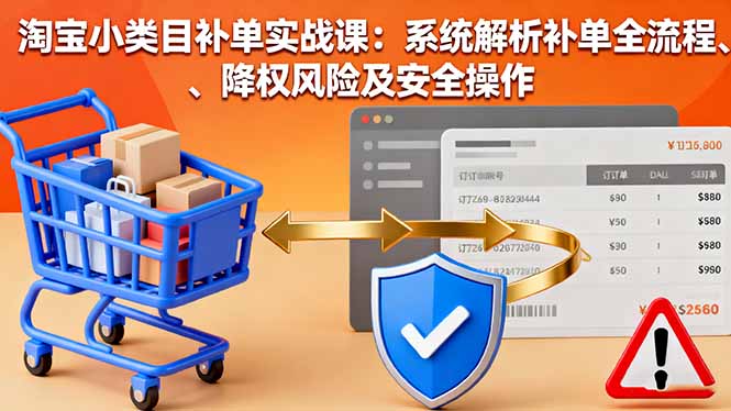 淘宝小类目补单实战课：系统解析补单全流程、降权风险及安全操作-知识创作