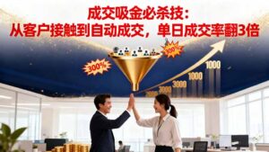 吸金成交营销必杀技：从客户接触到自动成交，单日成交率翻3倍-知识创作