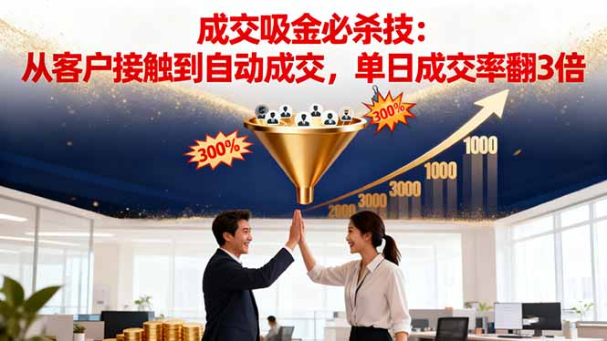 吸金成交营销必杀技：从客户接触到自动成交，单日成交率翻3倍-知识创作