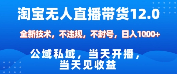 淘宝无人直播12.0，公域私域技术，不封号，不违规布局双十一流量风口，日入1k(独家技术)【揭秘】-知识创作