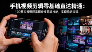手机视频剪辑零基础直达精通：100节实操课程掌握专业剪辑技能，实现稳...-知识创作