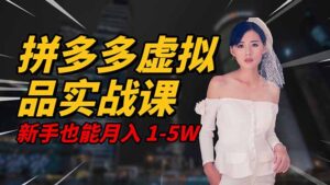 2025 拼多多虚拟品系统实战课，轻资产项目，可矩阵开工作室，新手也能...-知识创作