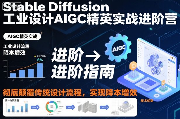 Stable Diffusion工业设计AIGC精英实战进阶营，彻底颠覆传统设计流程，实现降本增效-知识创作