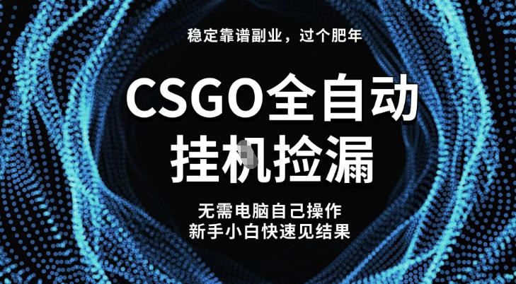 【稳定副业】全球最热门游戏CSGO全自动捡漏，最新玩法，新手小白日入5张+【揭秘】-知识创作