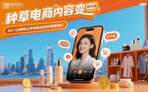 种草电商内容变现系列课，从0-1边賺钱边学做吸金的种草型网红-知识创作