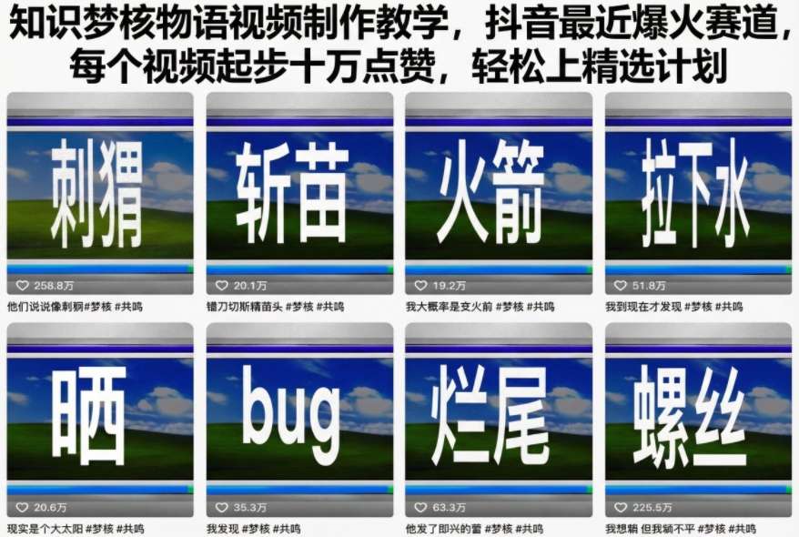 知识梦核物语视频制作教学，抖音最近爆火赛道，每个视频起步十万点赞，轻松上精选计划-知识创作