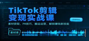 TikTok剪辑变现实战课：素材获取，PR技巧，搬运运营，解锁赚钱新技能-知识创作