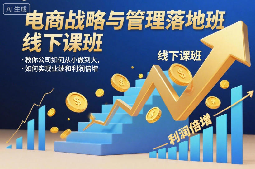电商战略与管理落地班线下课，教你公司如何从小做到大，如何实现业绩和利润倍增【录音】-知识创作