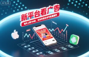 新平台看广告，养好机一条0.3到5米，每天上限100条，支持苹果安卓可批量操作-知识创作