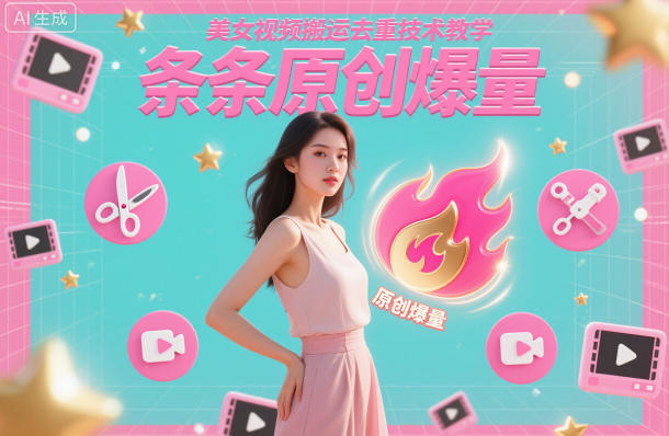 美女视频搬运去重技术教学，条条原创爆量-知识创作