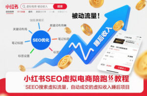小红书SEO虚拟电商陪跑教程，实现seo搜索被动流量，自动成交的被动收入睡后项目-知识创作
