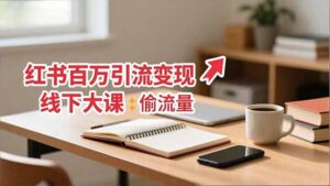 小红书百万引流变现-11月线下大课：分享从0到百万引流路径，手把手教偷流量、拿结果-知识创作