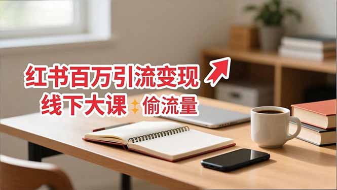 小红书百万引流变现-11月线下大课：分享从0到百万引流路径，手把手教偷流量、拿结果-知识创作