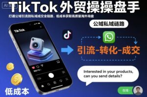 TikTok外贸操盘手，打通公域引流到私域成交全链路，低成本获取高质量海外询盘-知识创作