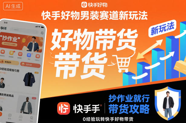 快手好物男装赛道新玩法，抄作业就行，0经验玩转快手好物带货-知识创作