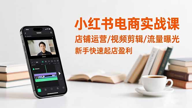 小红书电商实战课：店铺运营/视频剪辑/流量曝光，新手快速起店盈利-知识创作