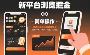 新平台浏览掘金，动动手指截张图就能挣米，2分钟一单，不限时不限量，一天5张【揭秘】-知识创作